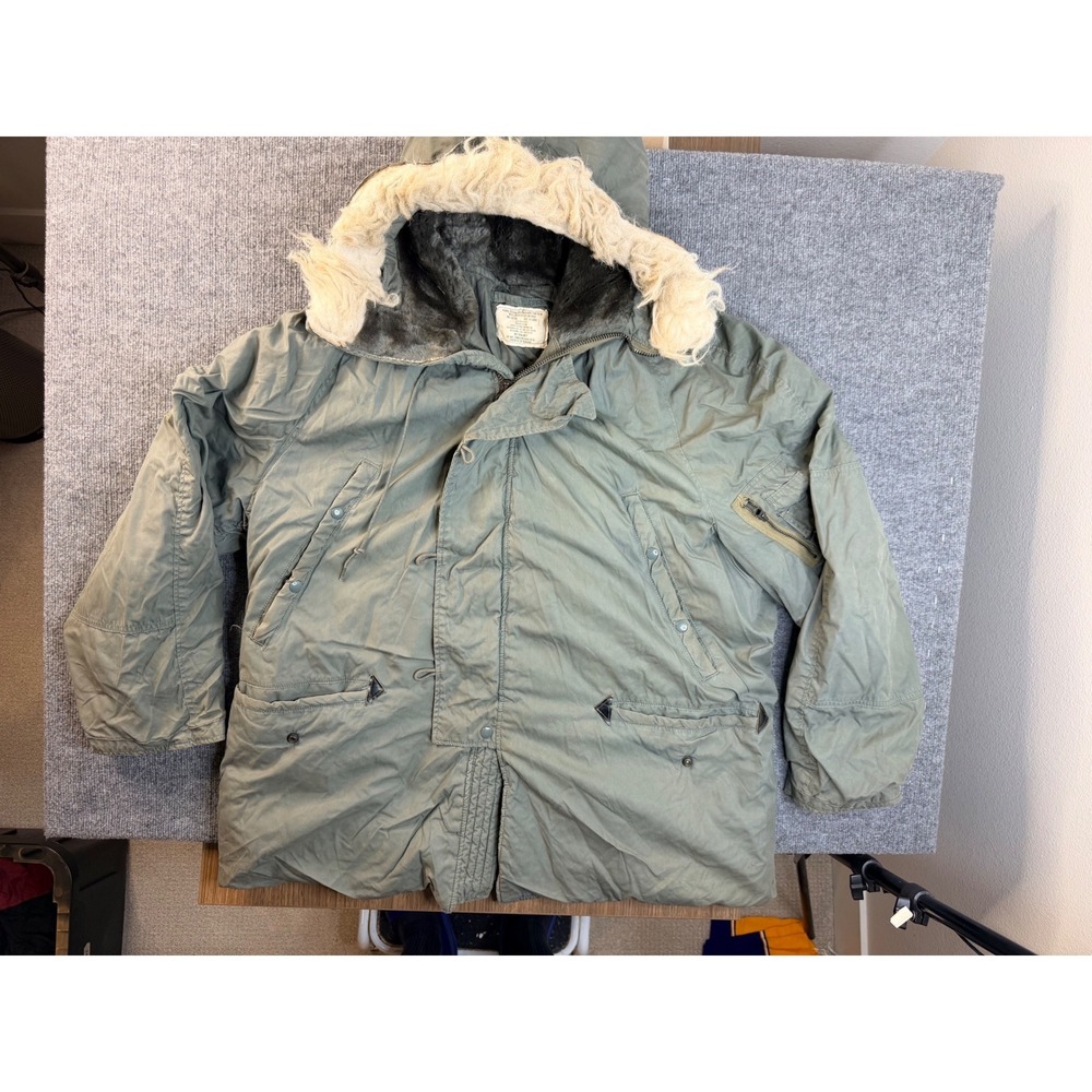 Vintage 70s Lancer Corp N-3B Parka XL Green Military Extreme Cold Weather Jacket